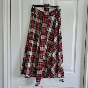 H&M Women's Long Plaid Skirt with belt